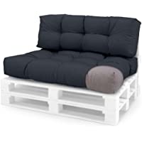 Los mejores  - Spatium Cojines para pales europalé palets Funda desenfundable- Impermeable Antracita 2-Piezas Set